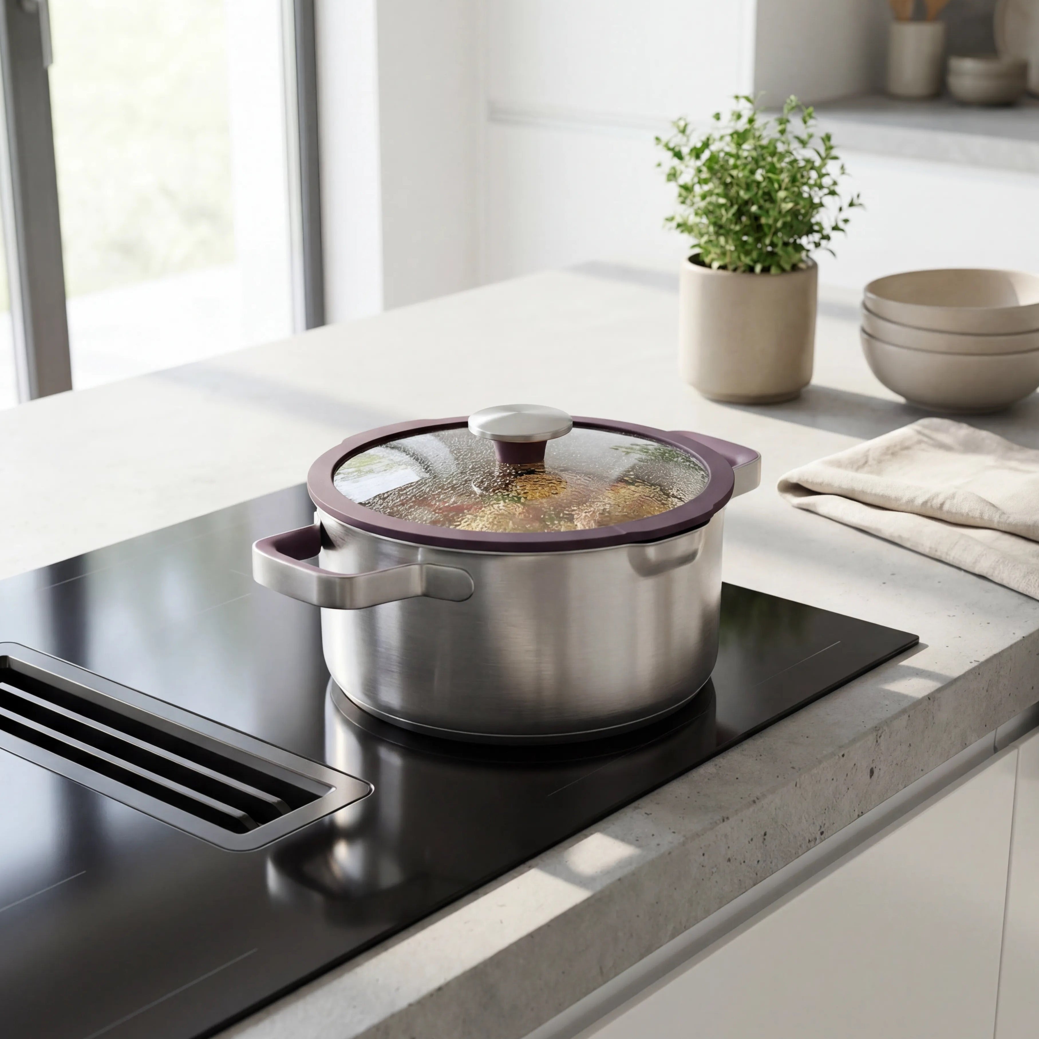 Cookware Set 7 Piece Stainless Steel Aubergine | BergHOFF Elements
